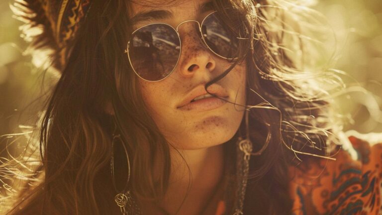 woman 60s boho hippie