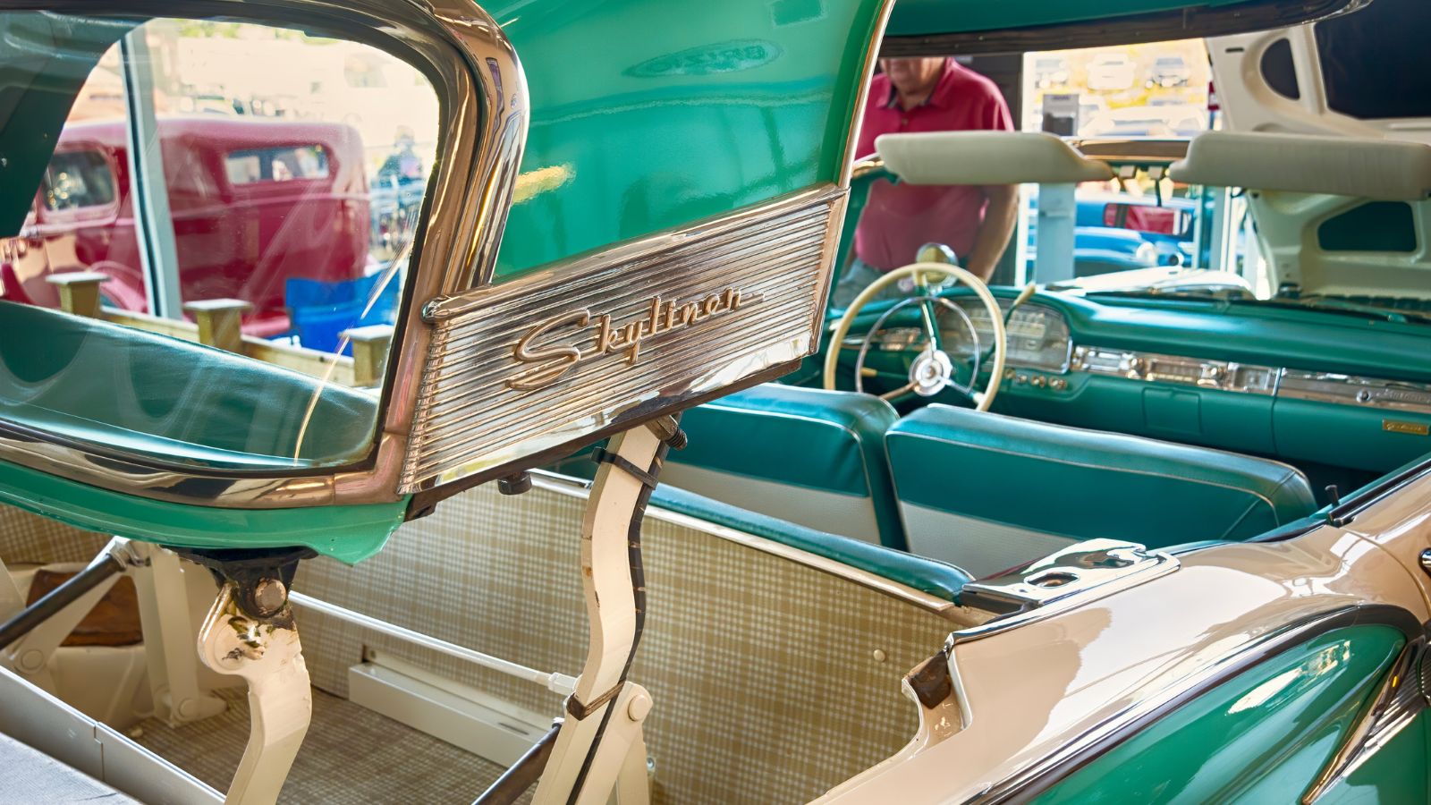 15 Reasons Why Modern Cars Are Losing Their Charm 13 _Vintage car show features Ford Fairlane 500 Skyliner is a two-door full-size retractable hardtop convertible