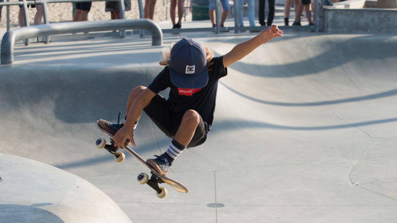 kid skateboard play